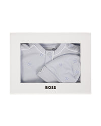 Ensemble pyjama bonnet avec logo en coton - Ciel