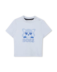 T-shirt and shorts set with cotton logo - Ciel