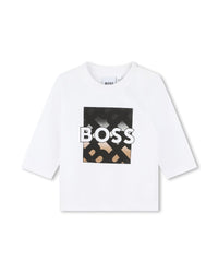 T-shirt à manches longues à pressions en coton - Blanc
