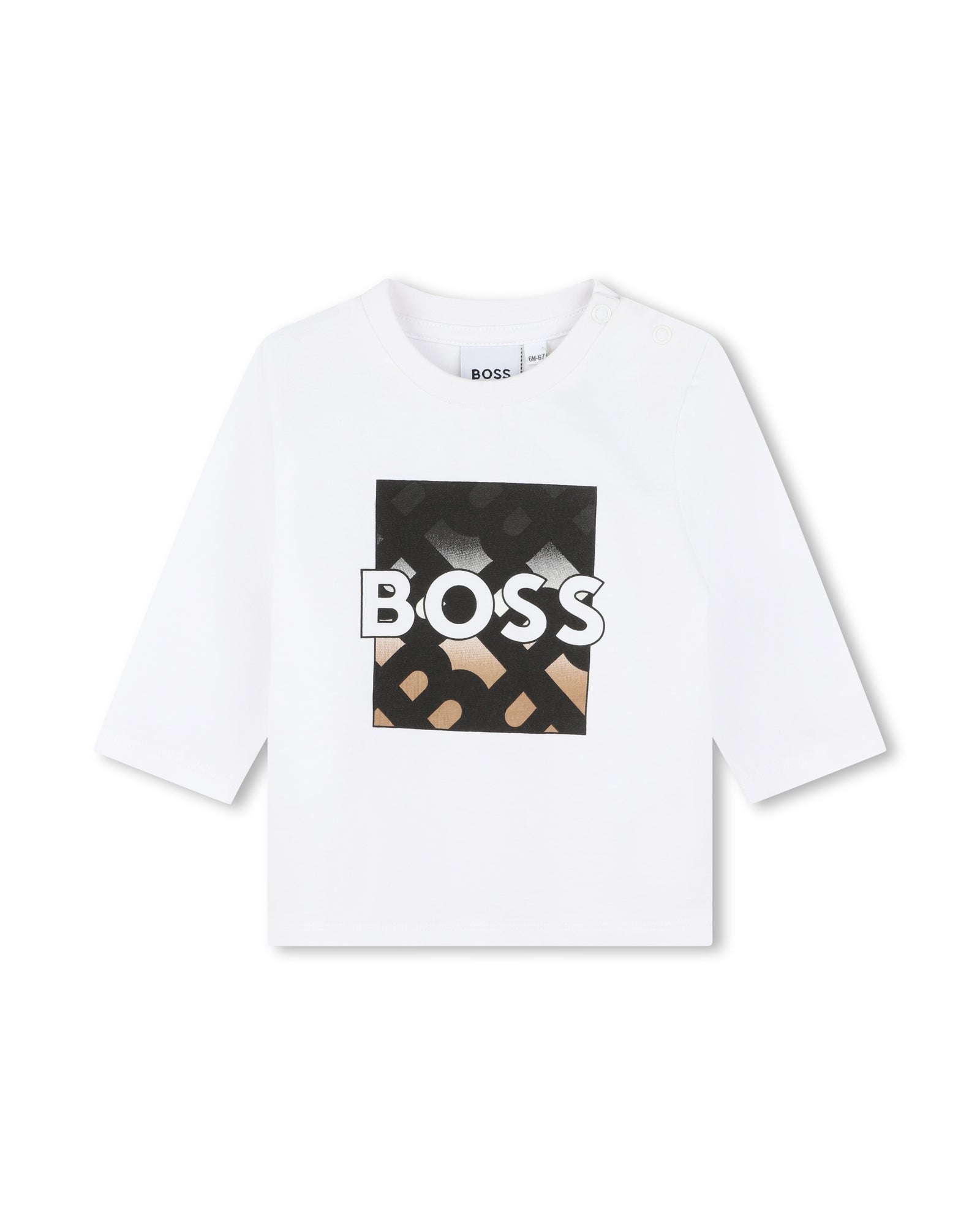 T-shirt à manches longues à pressions en coton - Blanc