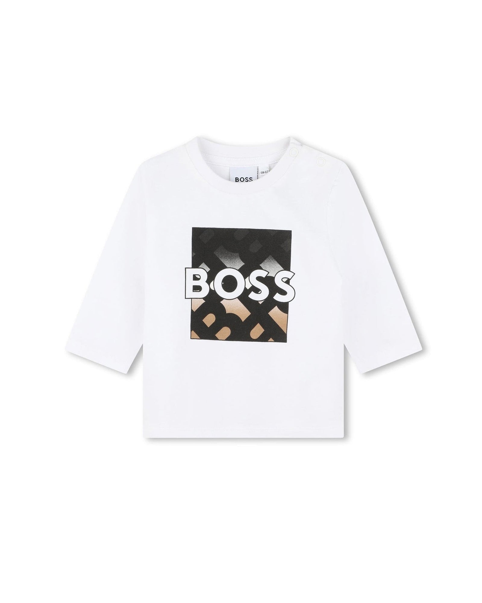 T-shirt à manches longues à pressions en coton - Blanc