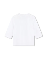 T-shirt à manches longues à pressions en coton - Blanc