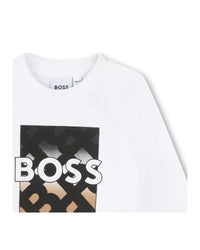 T-shirt à manches longues à pressions en coton - Blanc
