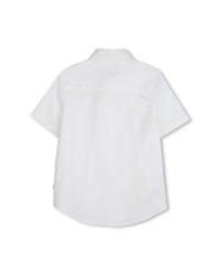 Chemise manches courtes avec logo en coton - Blanc