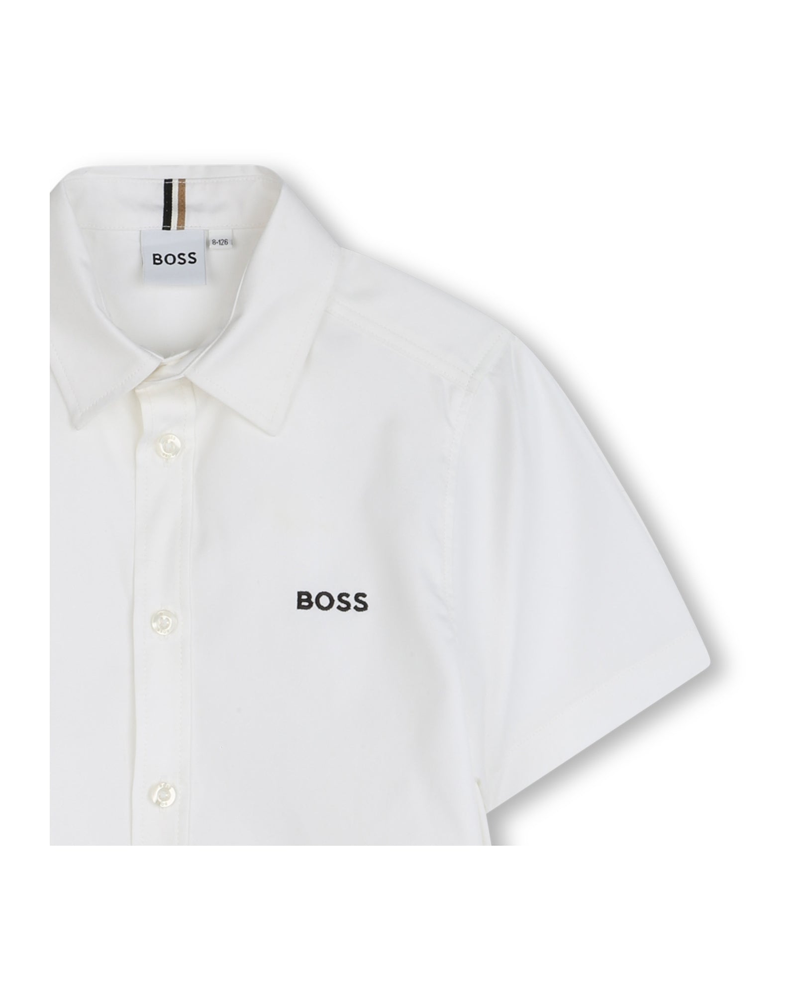 Chemise manches courtes avec logo en coton - Blanc