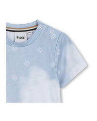 T-shirt manches courtes avec logo en coton - Persian Blue