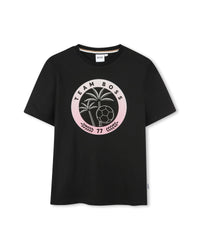 T-shirt manches courtes avec logo en coton - Black