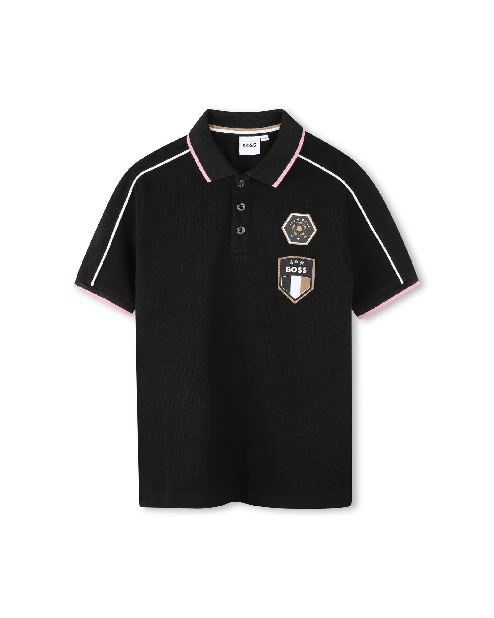 Short-sleeved cotton polo shirt - Black