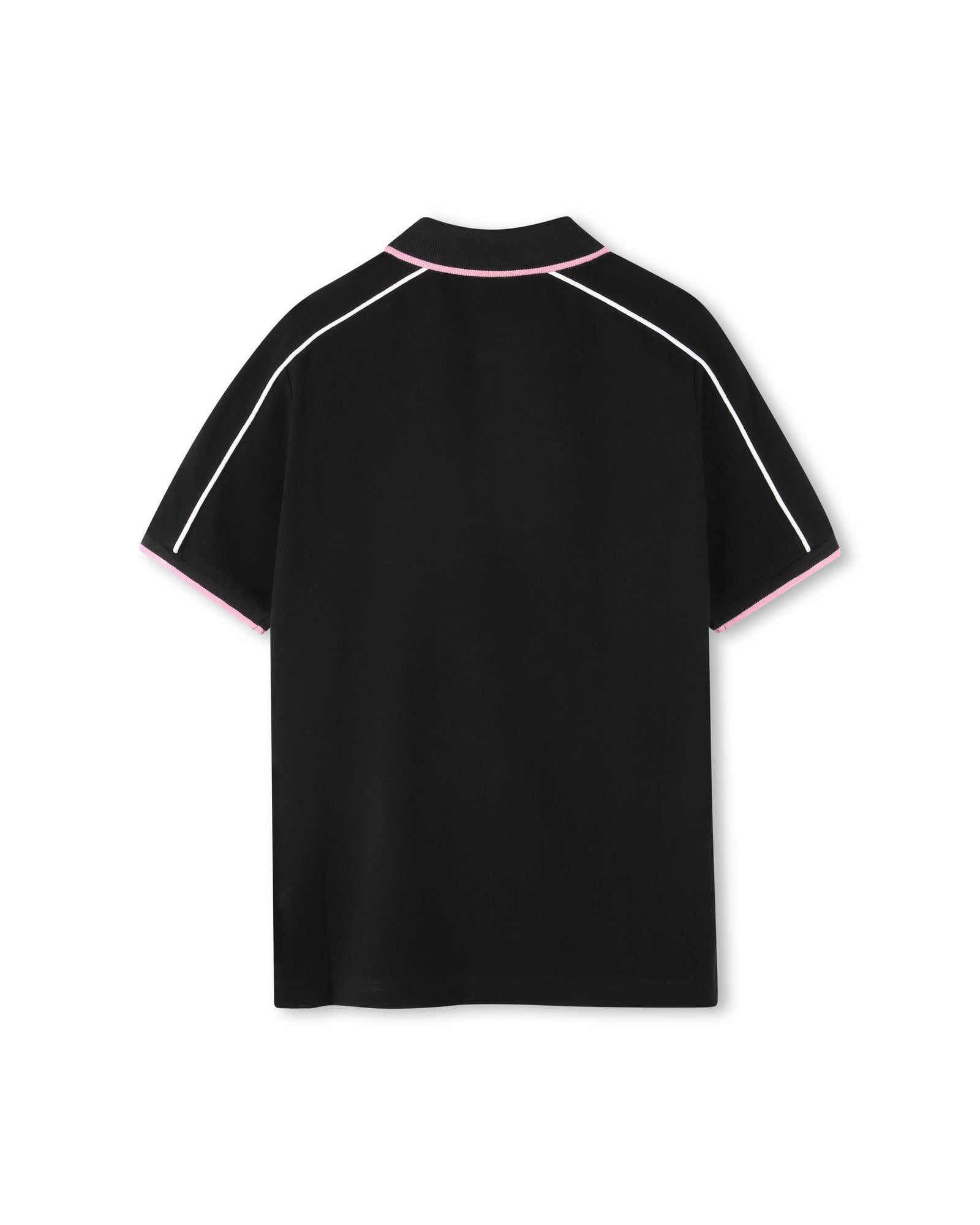 Short-sleeved cotton polo shirt - Black