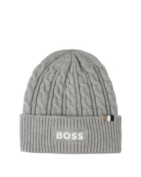 Bonnet en tricot avec sigle - Gris Chine