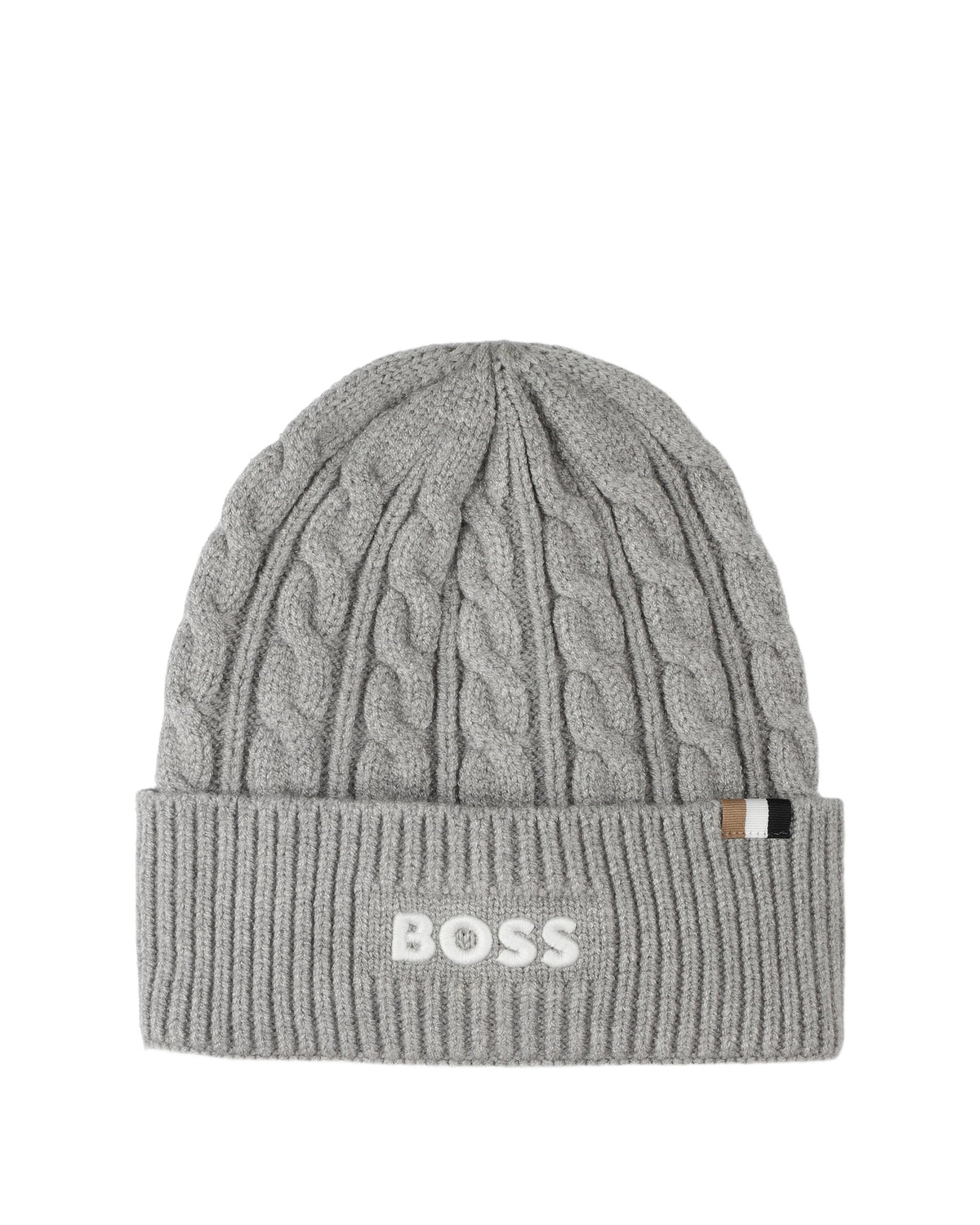 Bonnet en tricot avec sigle - Gris Chine
