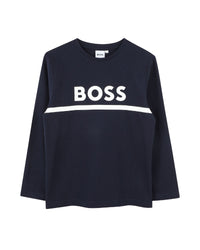 Long-sleeved cotton T-shirt - Cargo Blue
