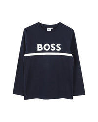 Long-sleeved cotton T-shirt – Cargo Blue