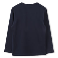 Long-sleeved cotton T-shirt - Cargo Blue