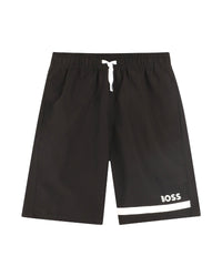 Short de bain élastiqué à la taille - Black