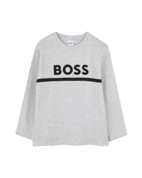 T-shirt manches longues en coton - Gris Chiné