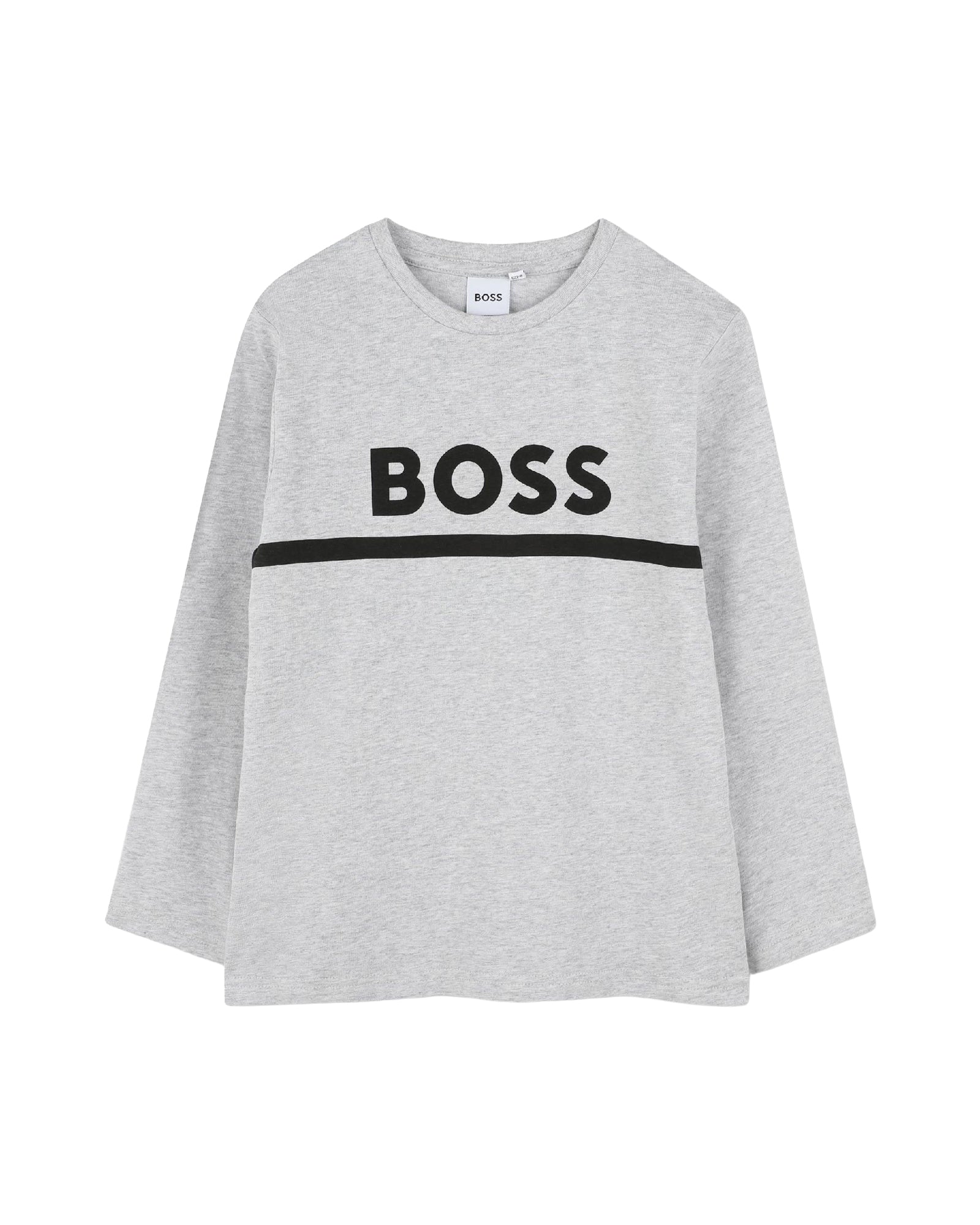 T-shirt manches longues en coton - Gris Chiné