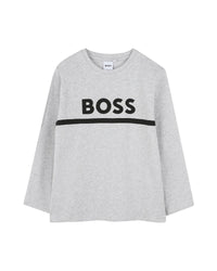 T-shirt manches longues en coton - Gris Chiné
