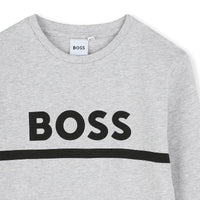 T-shirt manches longues en coton - Gris Chiné