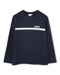 Long-sleeved cotton T-shirt - Cargo Blue