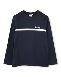 T-shirt manches longues en coton - Bleu Cargo