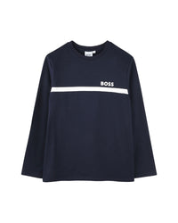 T-shirt manches longues en coton - Bleu Cargo