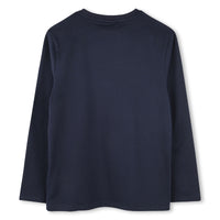 Long-sleeved cotton T-shirt - Cargo Blue