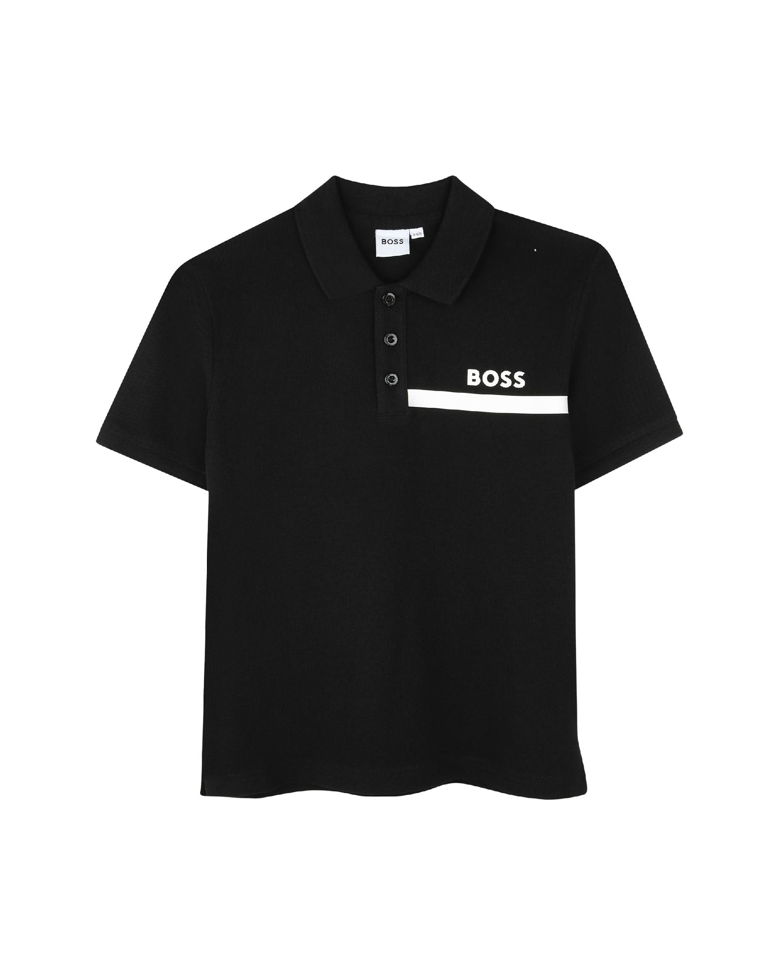 Short-sleeved cotton polo shirt - Black