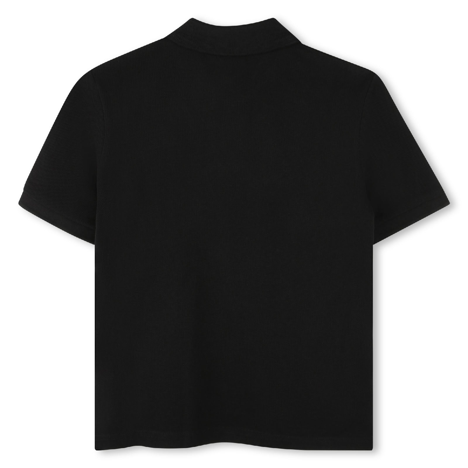 Short-sleeved cotton polo shirt - Black
