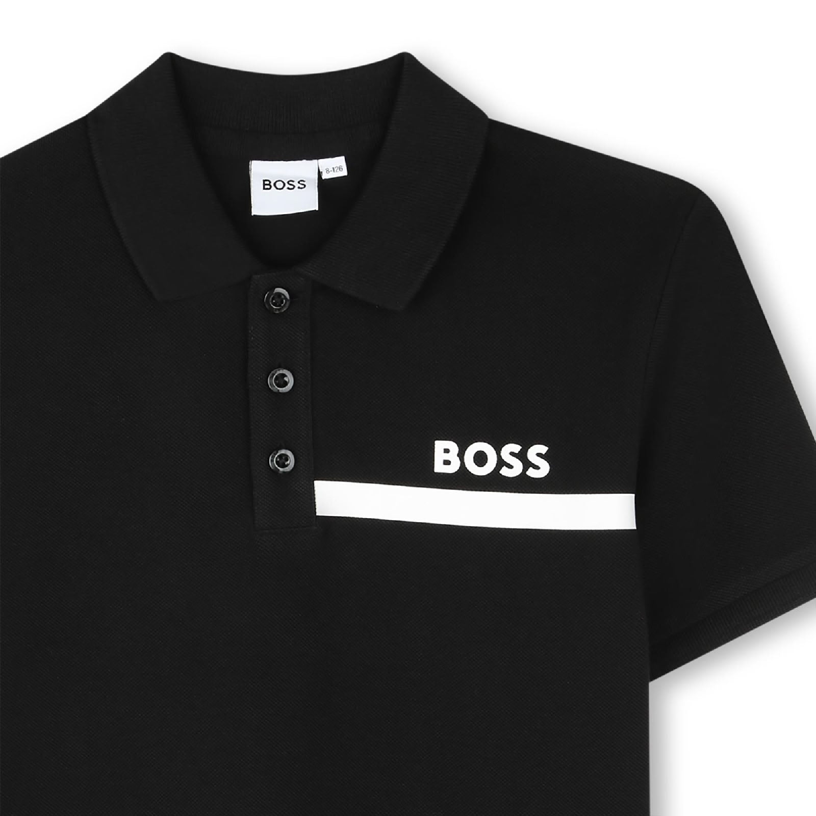 Short-sleeved cotton polo shirt - Black