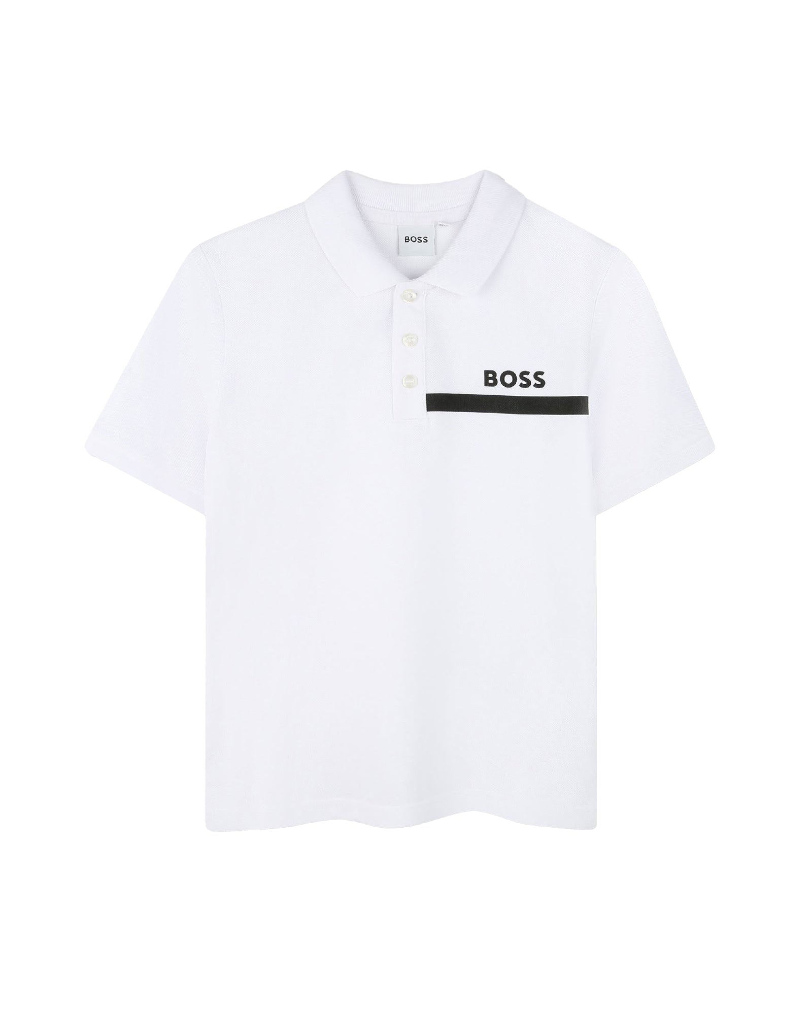 Short-sleeved cotton polo shirt - White