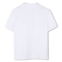 Short-sleeved cotton polo shirt - White