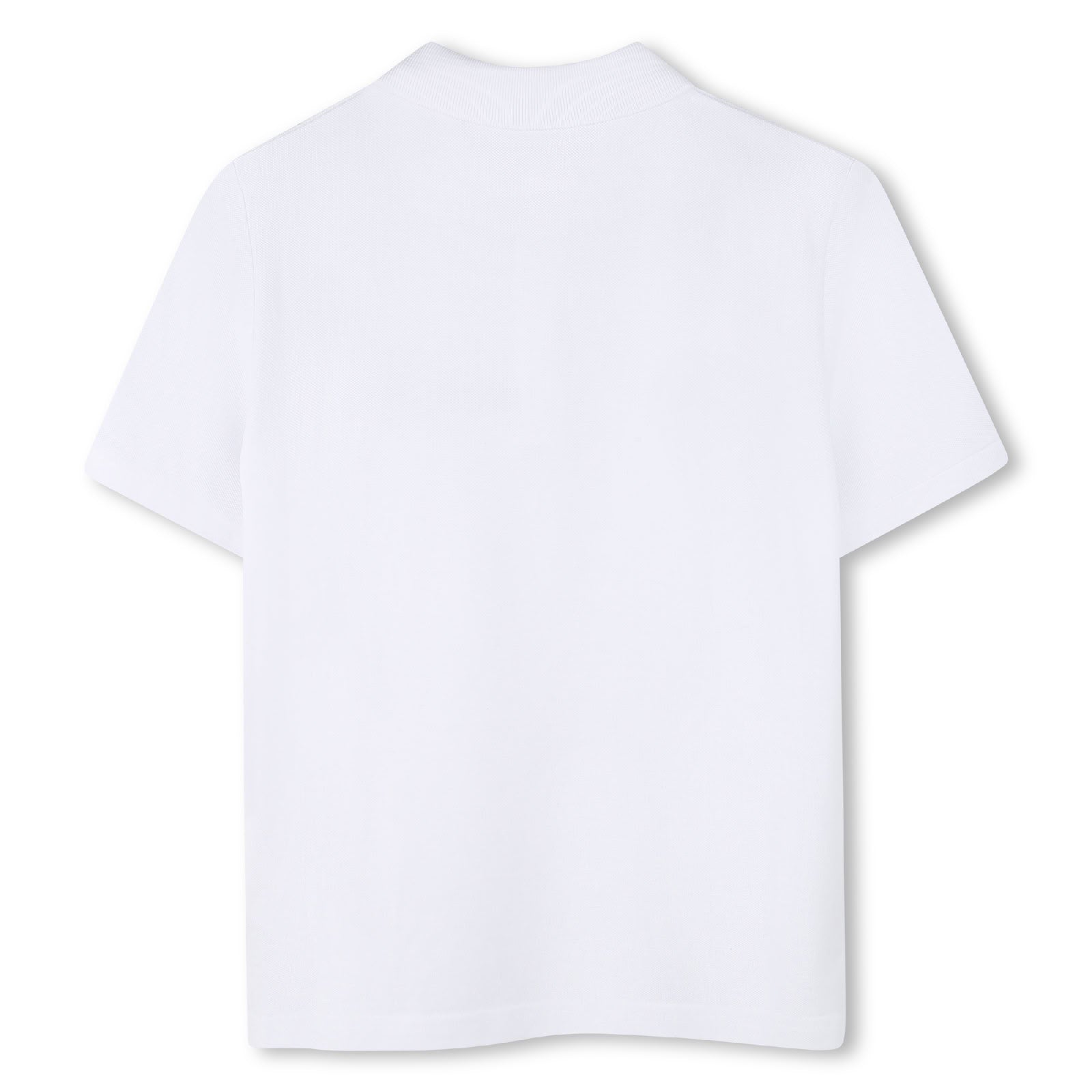 Short-sleeved cotton polo shirt - White