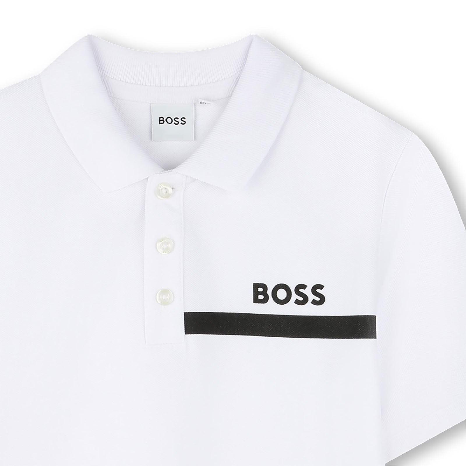 Short-sleeved cotton polo shirt - White