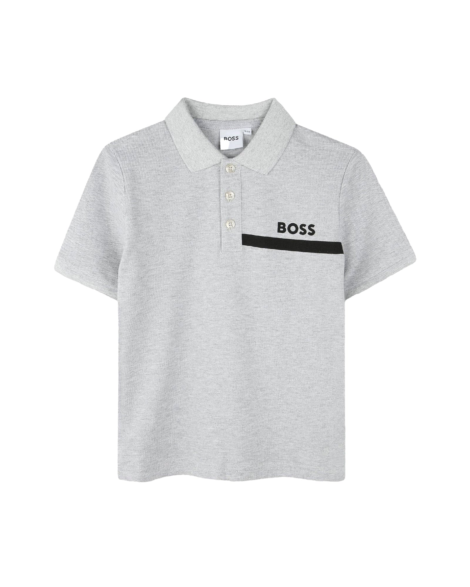 Short-sleeved cotton polo shirt – Heather Grey