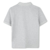 Polo manches courtes en coton - Gris Chiné