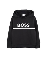 Cotton hooded jumper - Black