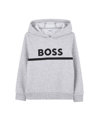 Cotton hooded jumper - Heather grey