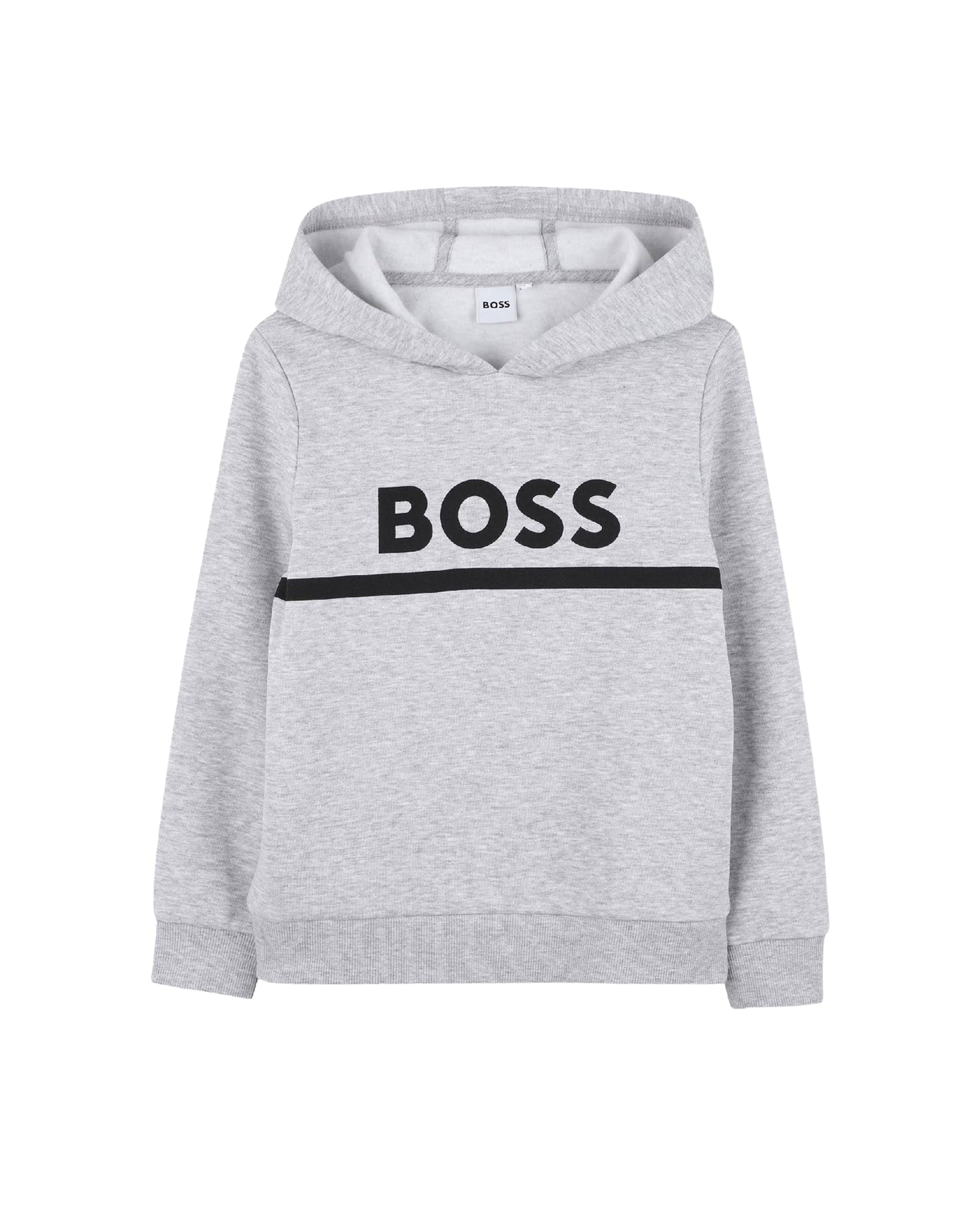 Cotton hooded jumper - Heather grey