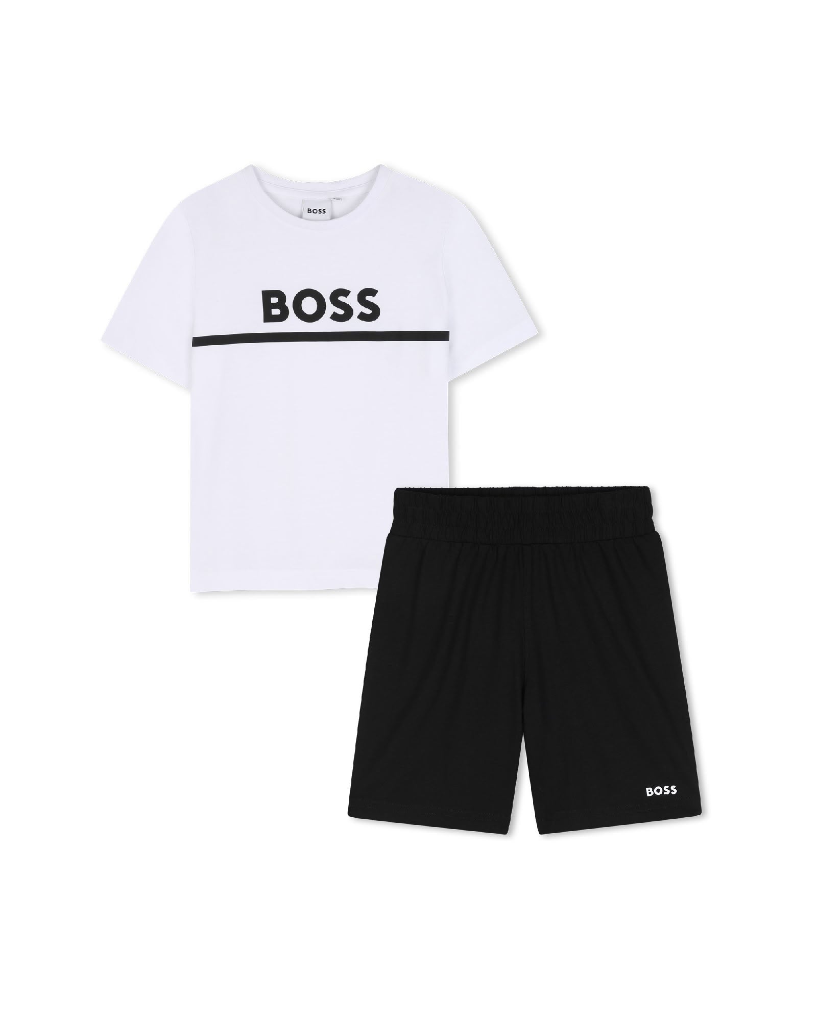 Ensemble t-shirt short en coton - Blanc