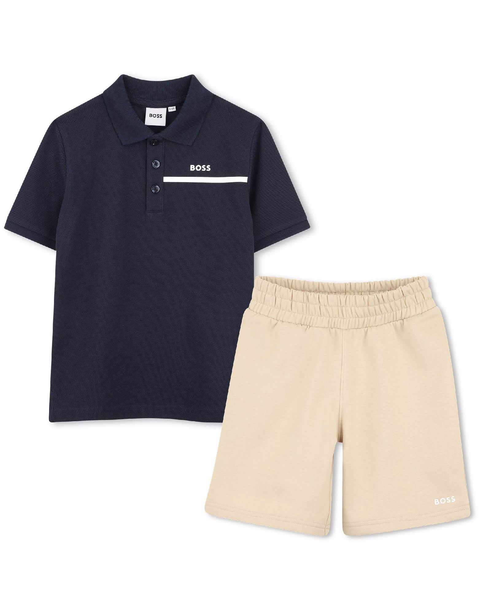 Ensemble polo et short en coton - Bleu Cargo