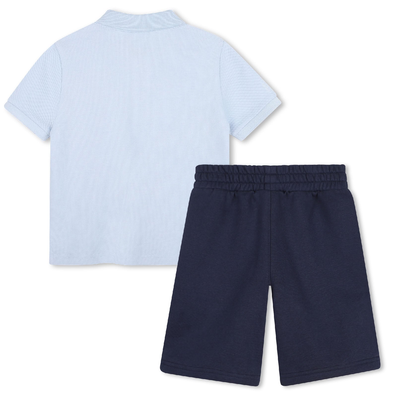 Cotton polo shirt and shorts set - Persian Blue