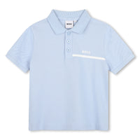 Cotton polo shirt and shorts set - Persian Blue