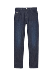 Straight-leg denim trousers - Navy Blue & Black