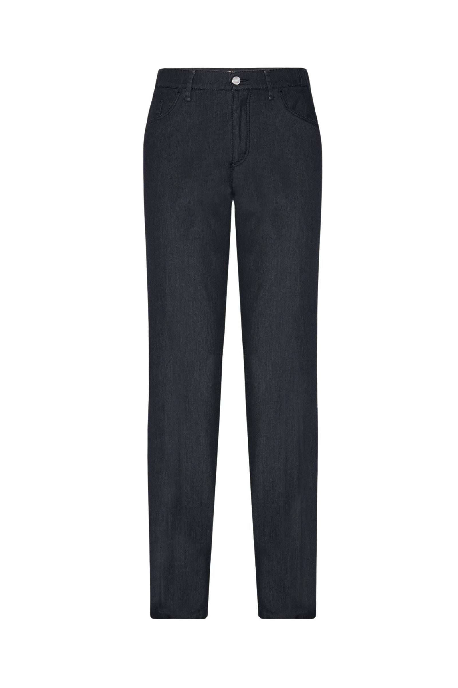Straight-leg jeans with topstitching - Blue