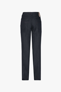 Straight-leg jeans with topstitching - Blue