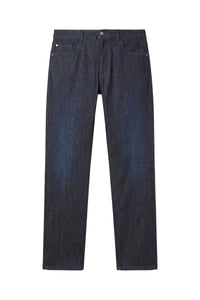 Pantalon taille basse en denim - Blue Navy & Taupe