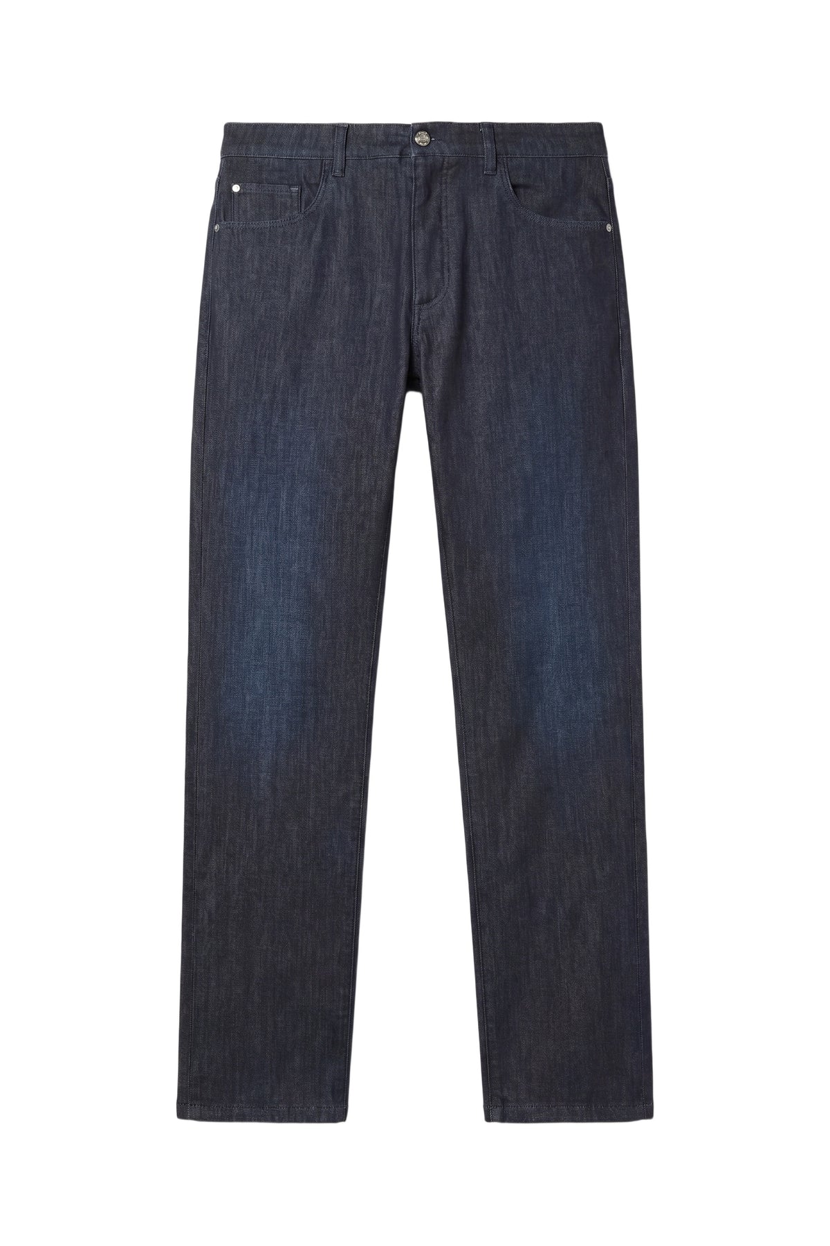 Pantalon taille basse en denim - Blue Navy & Taupe