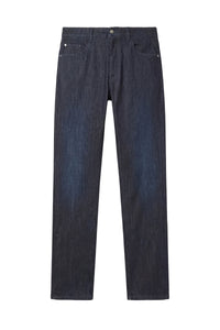 Low-rise denim trousers - Navy Blue & Taupe