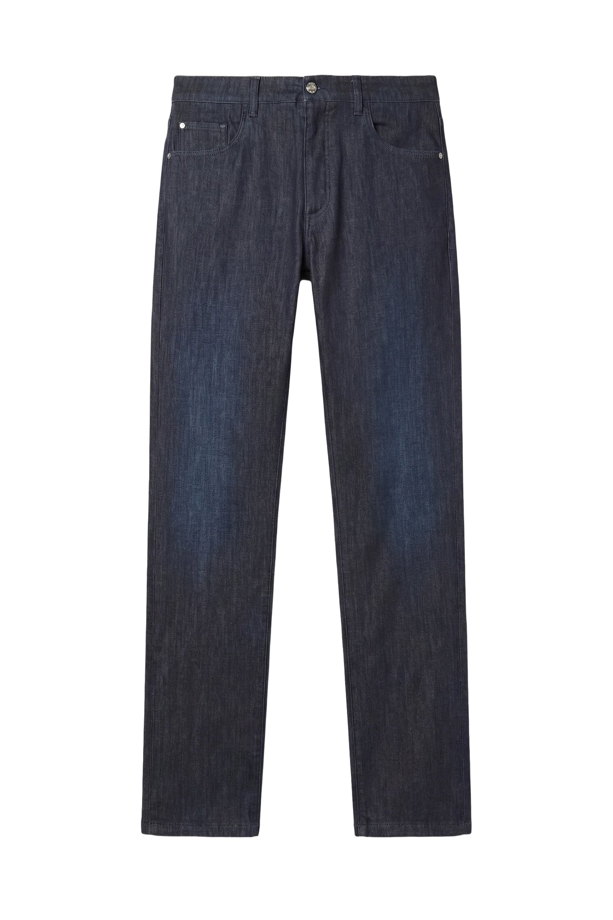 Low-rise denim trousers - Navy Blue & Taupe
